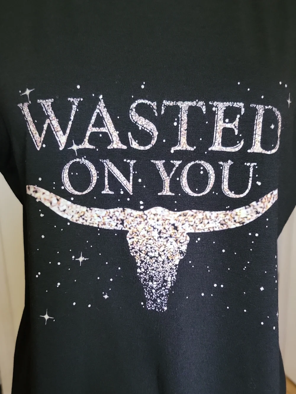 Unk Black Graphic Muscle Tank with White Longhorn Print